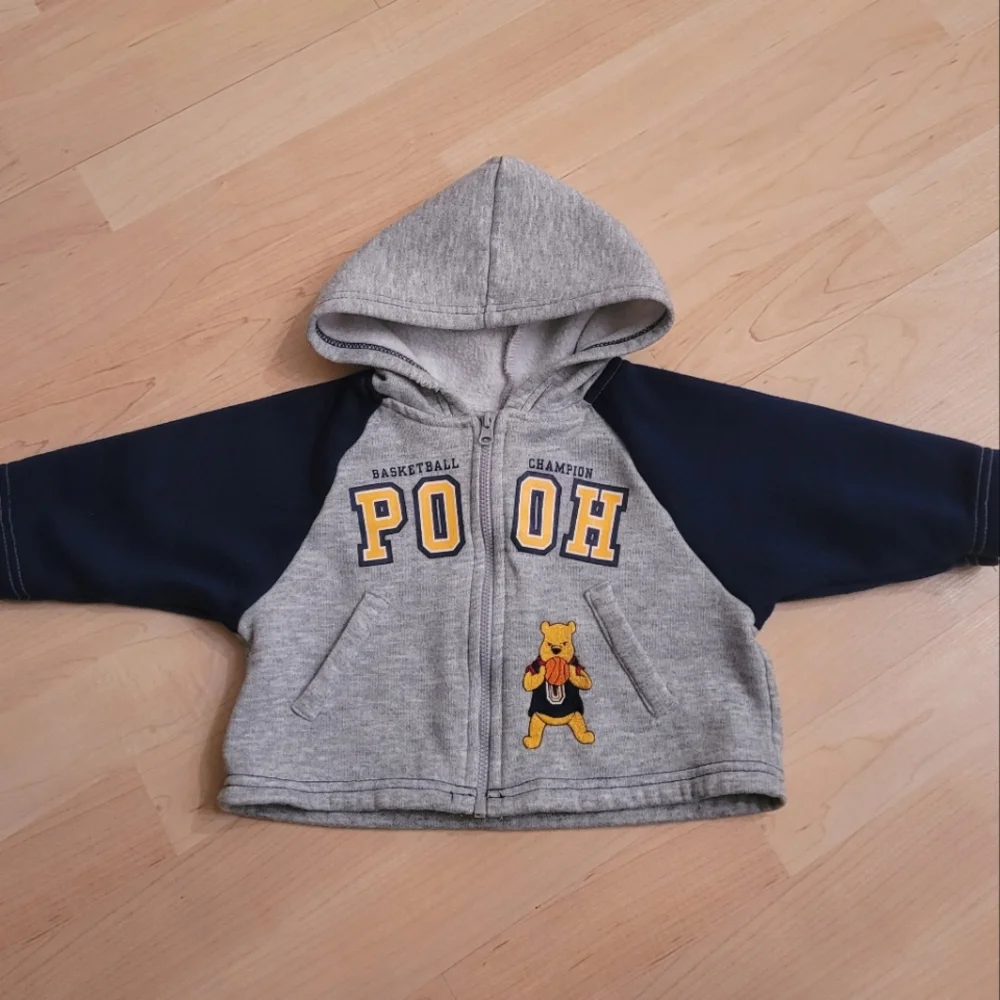 Vintage 1990s Y2K Disney Winnie the Pooh zip-up infant hoodie hooded sweatshirt